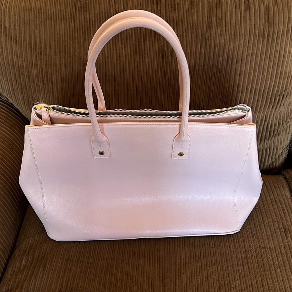 FURLA tote PVC Large 18x11x6 light pink EUC authentic - Picture 2 of 8